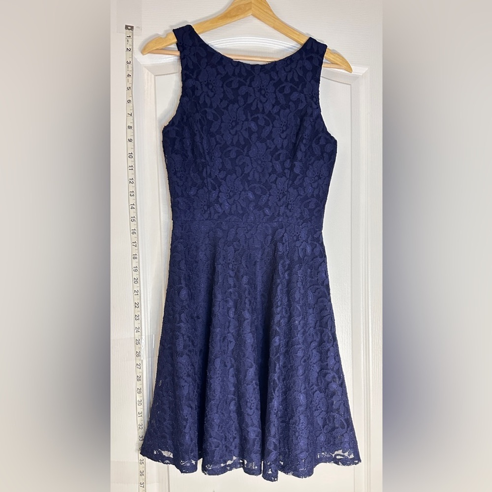 Speechless Navy Lace Mini Dress, Medium